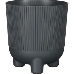 Mica Decorations Cortado Pot Rond - Bloempotten - Ø18x20 cm Grijs