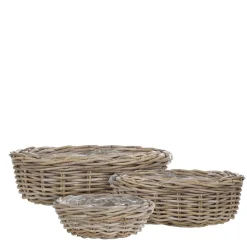 Mica Decorations Marcia Mand Rond Grijs - Bloempotten