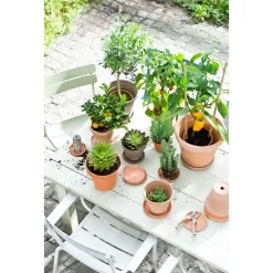 Mica Decorations Terracotta Pot Met Schotel Set Van 3 - Bloempotsets - 41x14x12 cm Terra