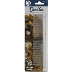 Mikki Doodle Combi Kam - Hondenvachtkam - 20 cm Blauw Grijs M