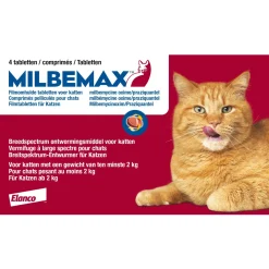 Milbemax Milbemax Kat 2 Tot 12kg - Anti wormenmiddel - Rund 4 tab 2 Tot 12 Kg