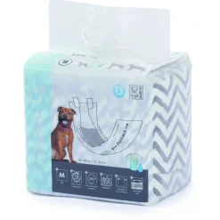 Mpets Luier - Training & Gedrag - 15x10.5x13 cm Zwart Wit Voor Reuen M