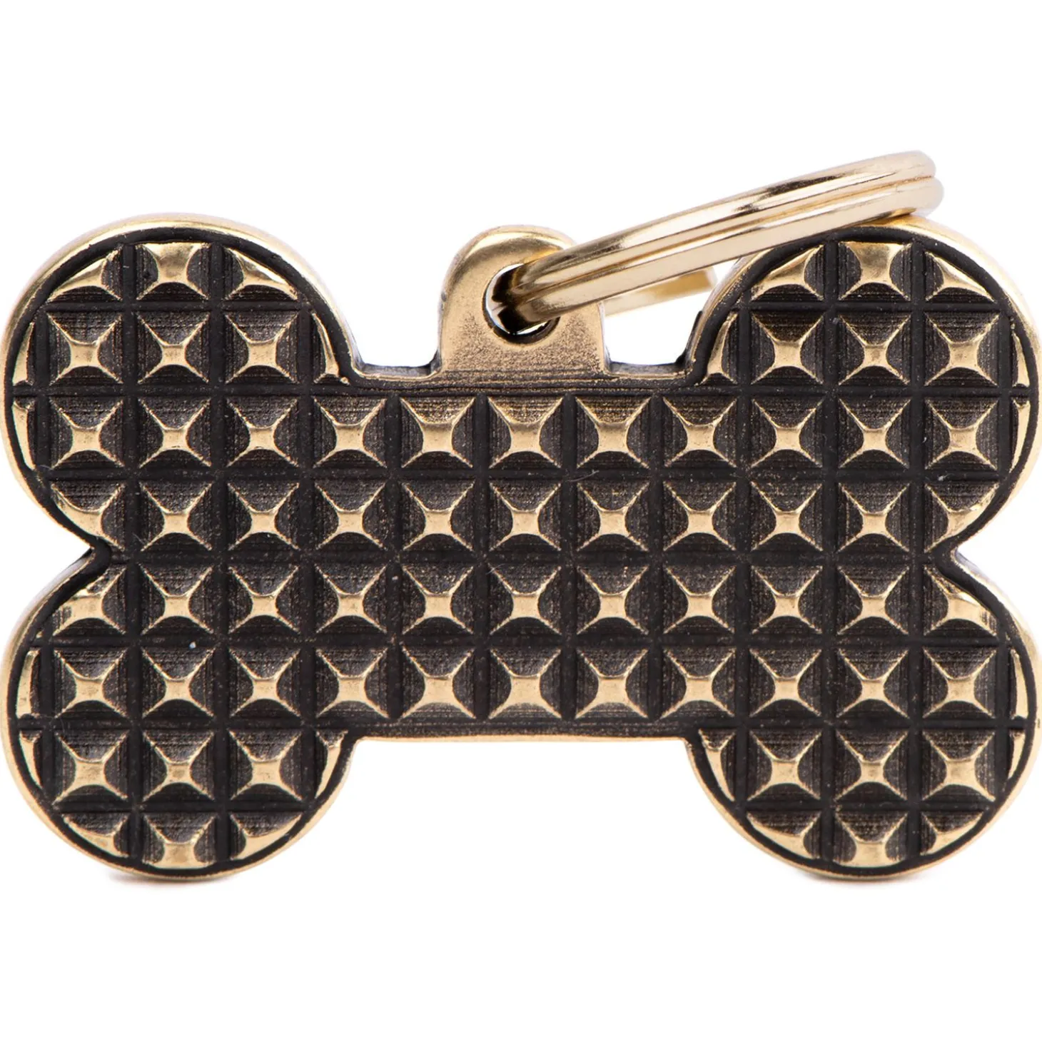 My Family Big Bone Bronx Studs English Brass - ID Tag - S