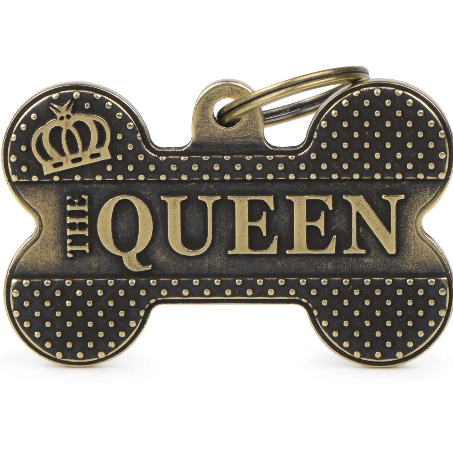 My Family Big Bone Bronx Queen English Brass - ID Tag - Xl