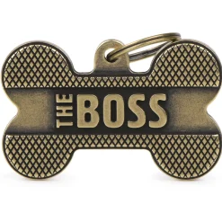 My Family Big Bone Bronx Boss English Brass - ID Tag - Xl