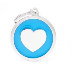 My Family Big Circle Heart - ID Tag - Lichtblauw