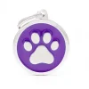 My Family Big Circle Paw - ID Tag - Paars