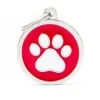 My Family Big Circle Paw - ID Tag - Rood Wit