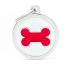 My Family Big Circle Red Bone - ID Tag - Wit