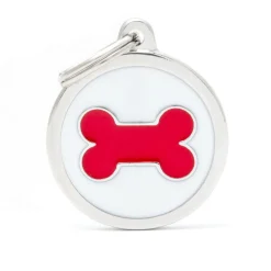 My Family Big Circle Red Bone - ID Tag - Wit