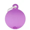 My Family Big Round Aluminium - ID Tag - Paars
