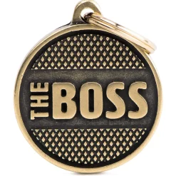 My Family Big Round Bronx Rhombus English Brass - ID Tag -