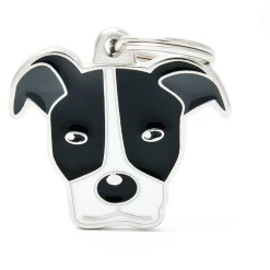 My Family Black And White Pitbull - ID Tag -