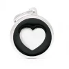 My Family Black Big Circle Heart - ID Tag - Zwart