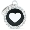 My Family Black Glam Heart - ID Tag - Zwart