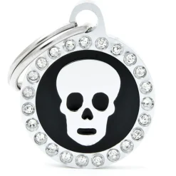 My Family Black Glam Skull - ID Tag - Zwart
