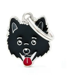 My Family Black Italian Spitz - ID Tag - Zwart