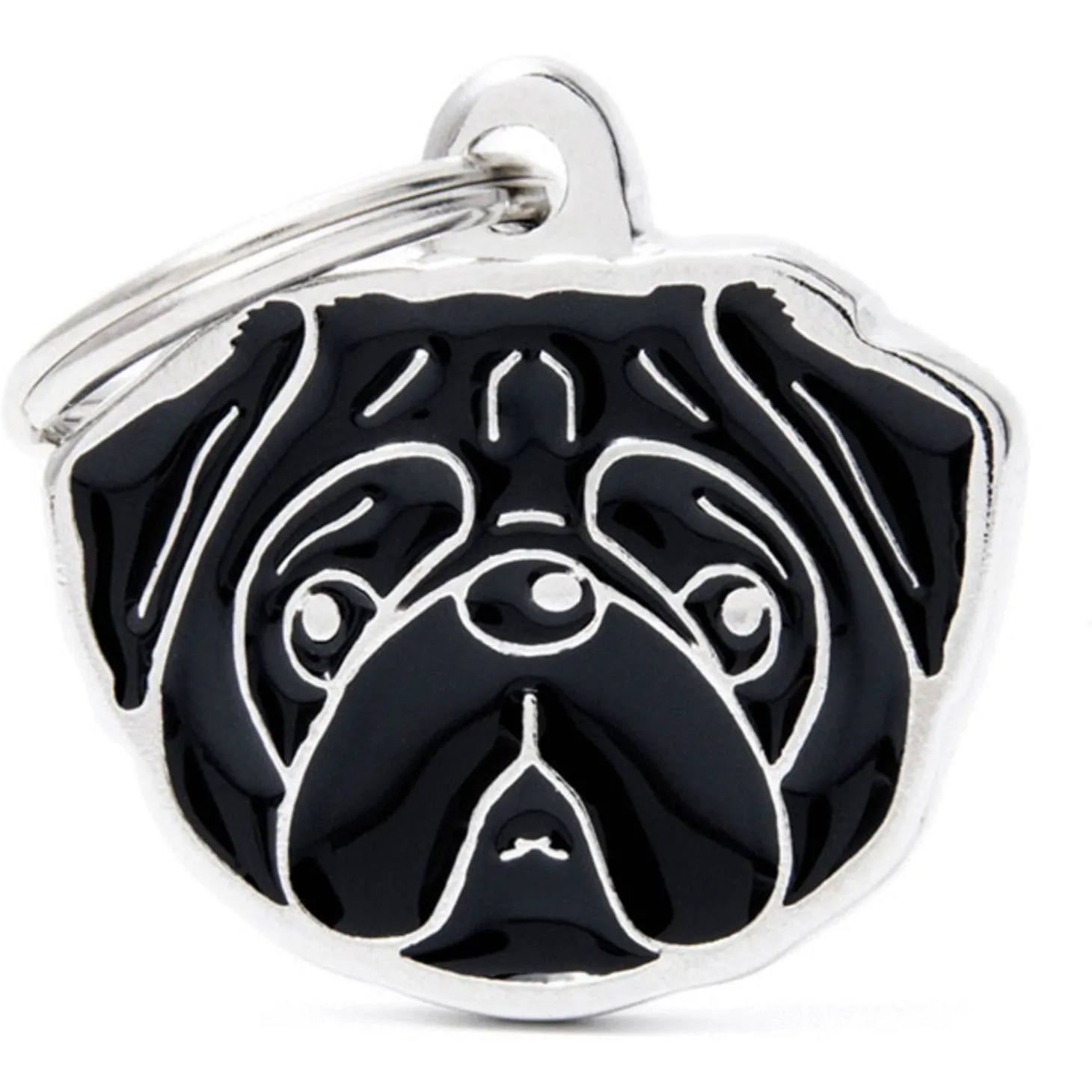 My Family Black Pug - ID Tag -
