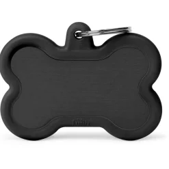 My Family Bone Alu Rubber - ID Tag - Zwart Zwart Xl