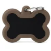 My Family Bone Alu Rubber - ID Tag - Zwart Bruin