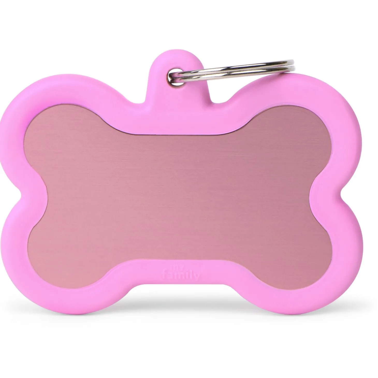 My Family Bone Alu Rubber - ID Tag - Roze Roze Xl
