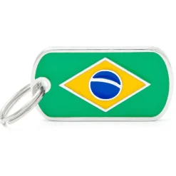 My Family Brasilian Flag - ID Tag -