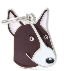My Family Brindle And Brown Bull Terrier - ID Tag -