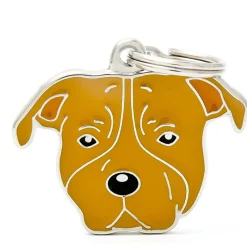 My Family Brown American Staffordshire Terrier - ID Tag -