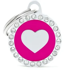 My Family Glam Heart - ID Tag - Roze