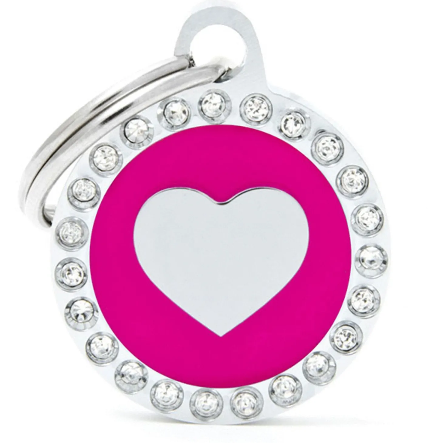 My Family Glam Heart - ID Tag - Roze