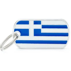 My Family Greece Flag - ID Tag -