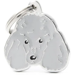 My Family Grey Poodle - ID Tag -