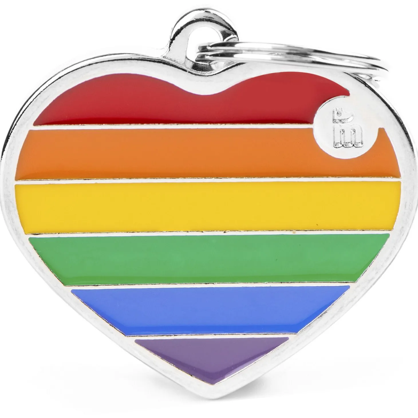 My Family Heart Rainbow - ID Tag - L