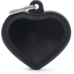 My Family Hustag Aluminium  Heart - ID Tag - Zwart
