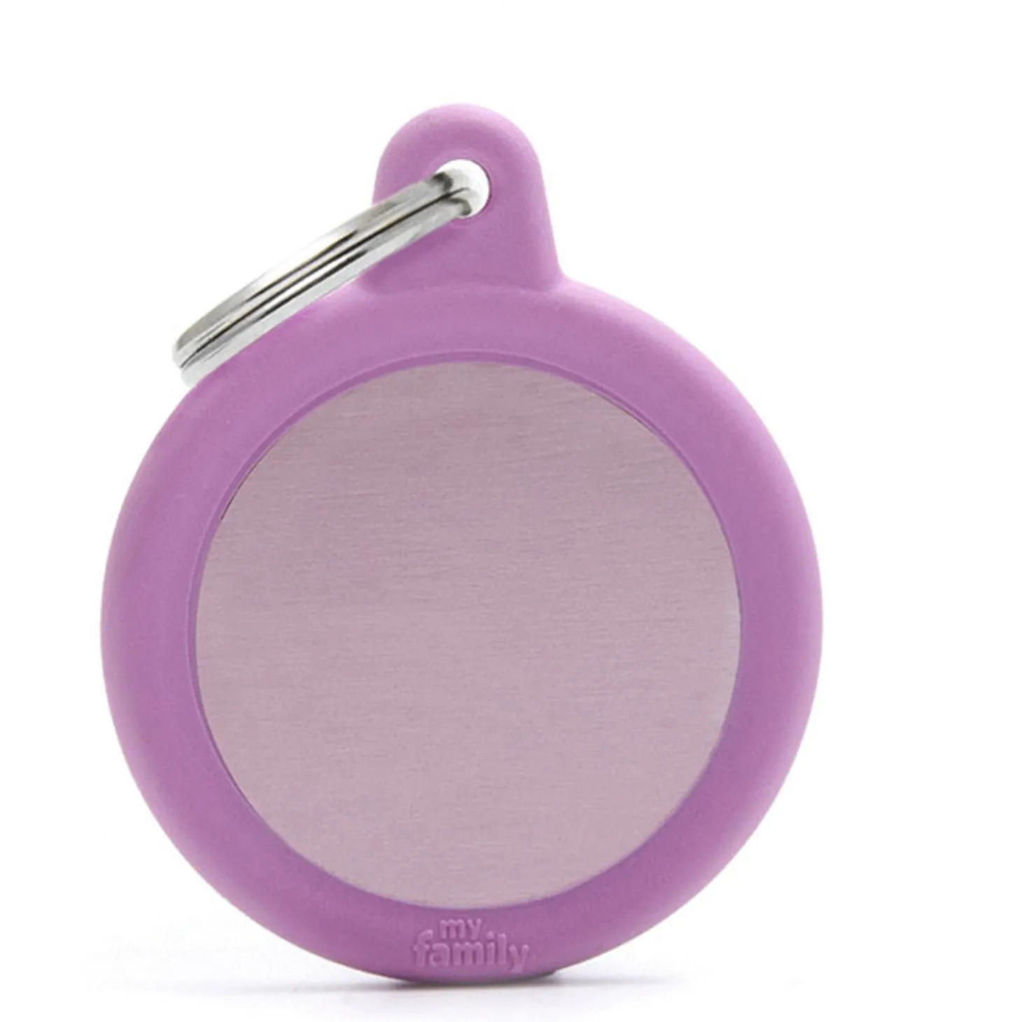 My Family Hustag Aluminium Circle - ID Tag - Roze