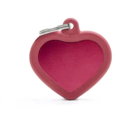 My Family Hustag Aluminium Heart - ID Tag - Rood
