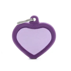 My Family Hustag Aluminium Heart - ID Tag - Paars