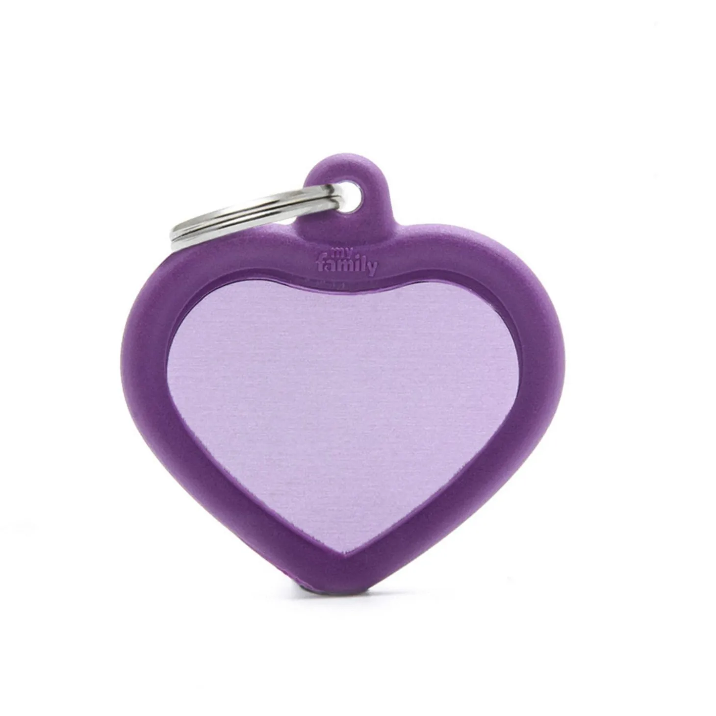 My Family Hustag Aluminium Heart - ID Tag - Paars