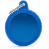 My Family Hustag Aluminium Circle - ID Tag - Blauw