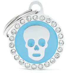 My Family Light Blue Glam Skull - ID Tag - Lichtblauw