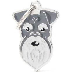 My Family Pepper-And-Salt Schnauzer - ID Tag -