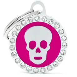 My Family Pink Glam Skull - ID Tag - Roze