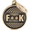 My Family Round Bronx Platform English Brass - ID Tag - M