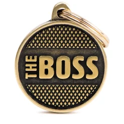 My Family Round Bronx Rhombus English Brass - ID Tag - M