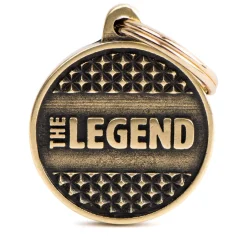 My Family Round Bronx Studs English Brass - ID Tag - M