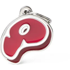 My Family Steak Food - ID Tag - Rood