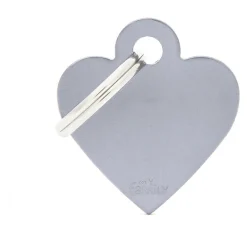 My Family Tag Machine Small Heart Aluminum Grey - ID Tag - Grijs