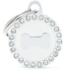 My Family White Glam Bone - ID Tag - Wit