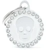 My Family White Glam Skull - ID Tag - Wit