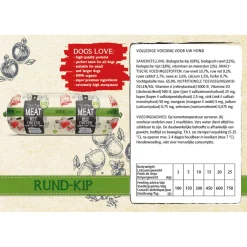 Natural Fresh Meat Organic All Breeds Worst - Hondenvoer - Rund Kip 600 g